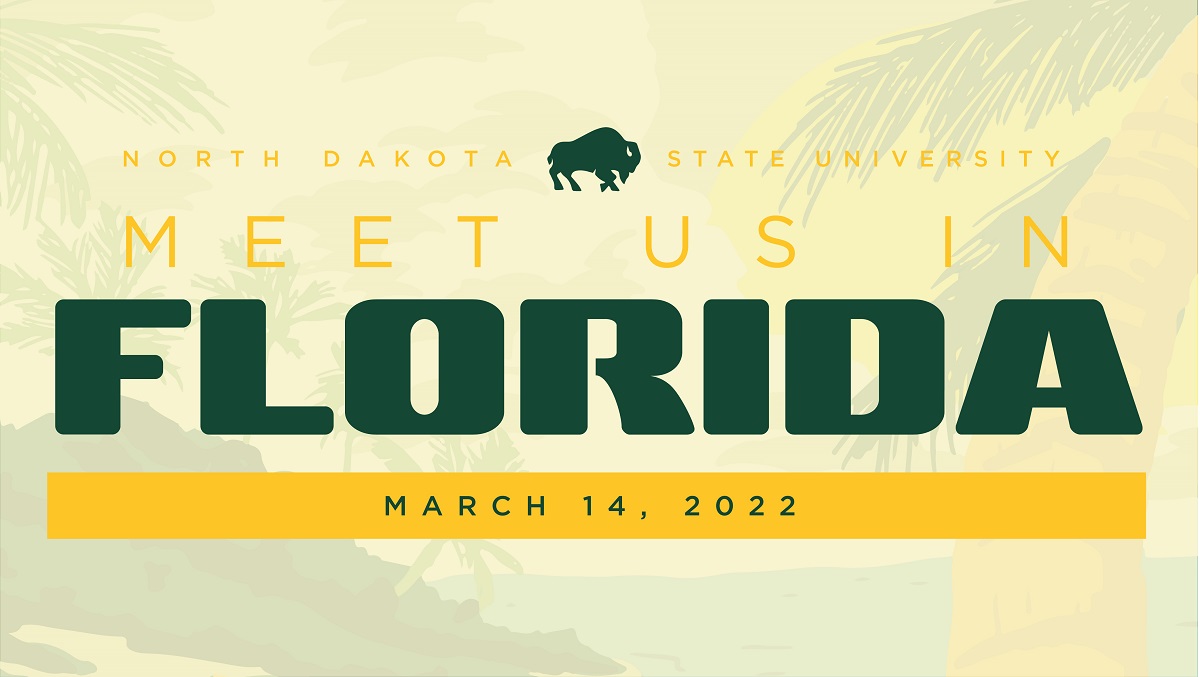 Banner: Meet Us in Florida | March 14th, 2022 | NDSU